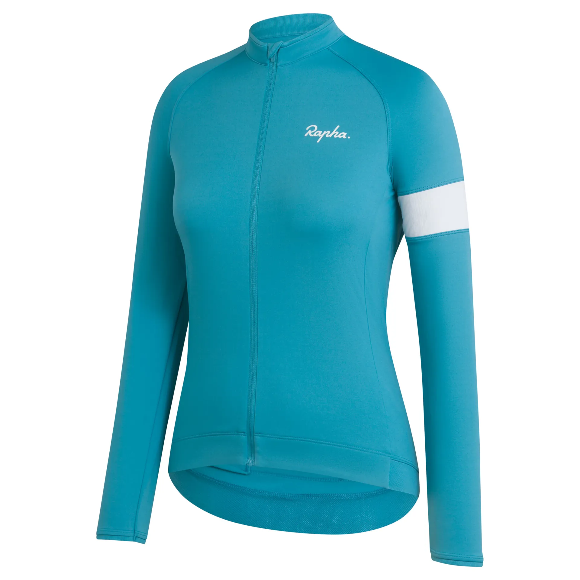 Rapha Womens Core Long Sleeve Jersey in Teal and White